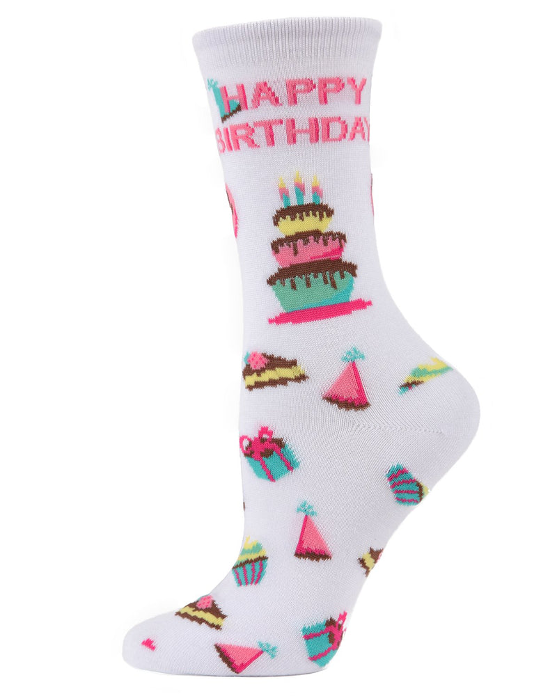 Happy Birthday Bamboo Crew Socks | Novelty Socks by MeMoi®