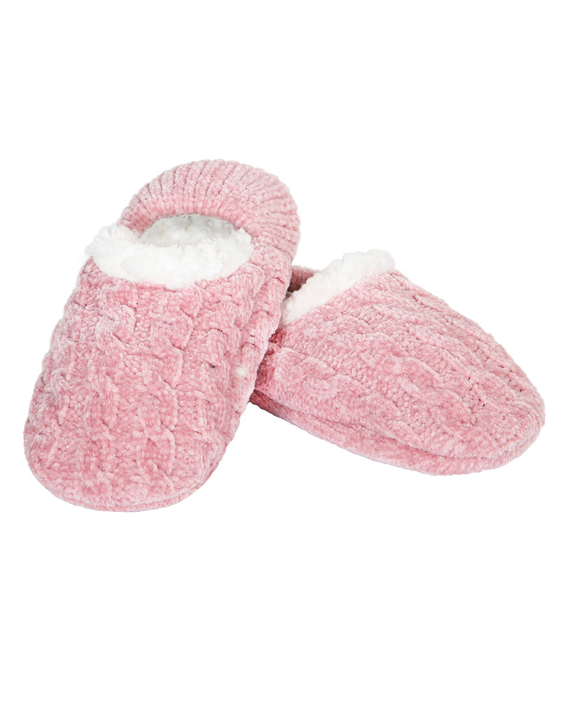 Classic Cable Knit Chenille Non-Skid Slipper