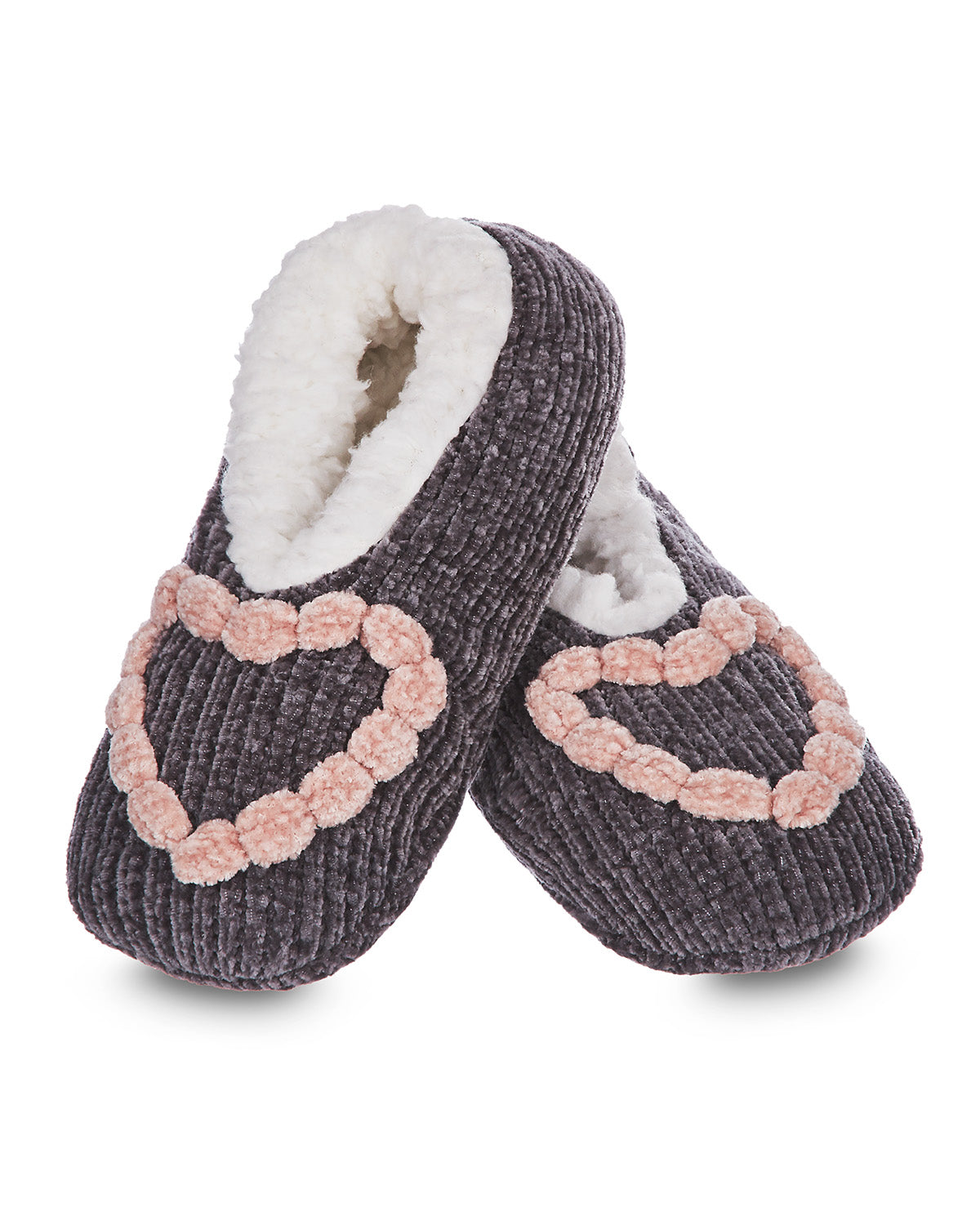 Women's Cozy Heart Chenille Sherpa-Lined Slippers