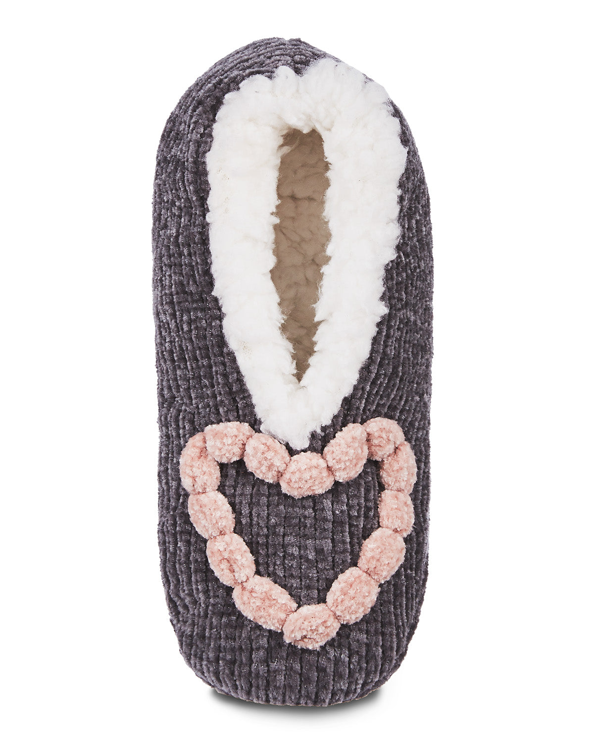 Women's Cozy Heart Chenille Sherpa-Lined Slippers