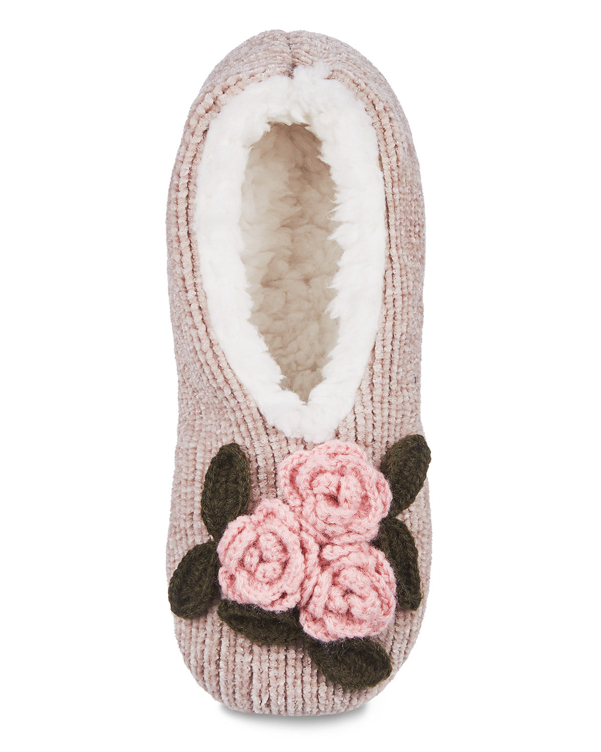 Women's Coming Up Roses Chenille Sherpa-Lined Slippers