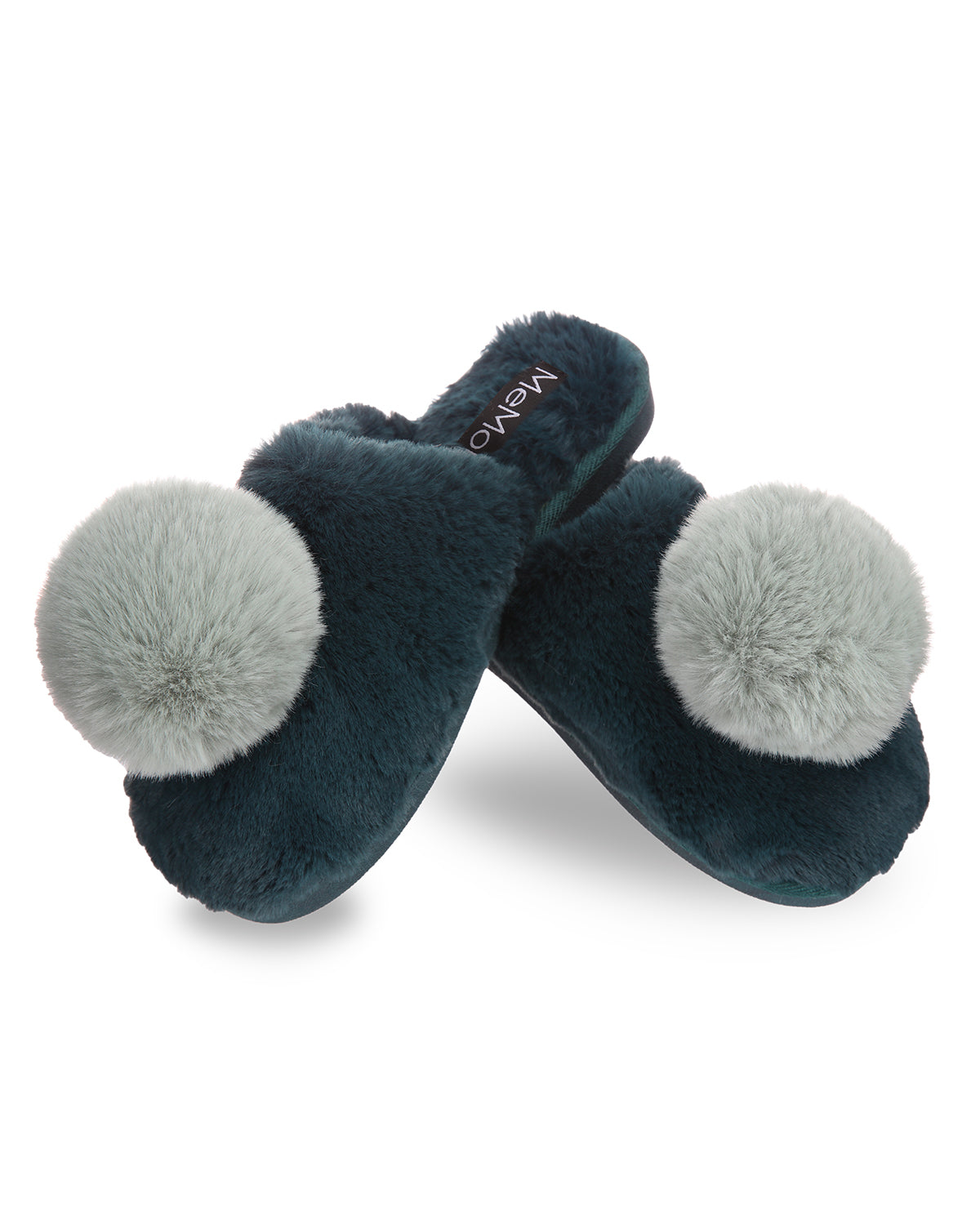 The Gloria Plush Pom-Pom Slippers