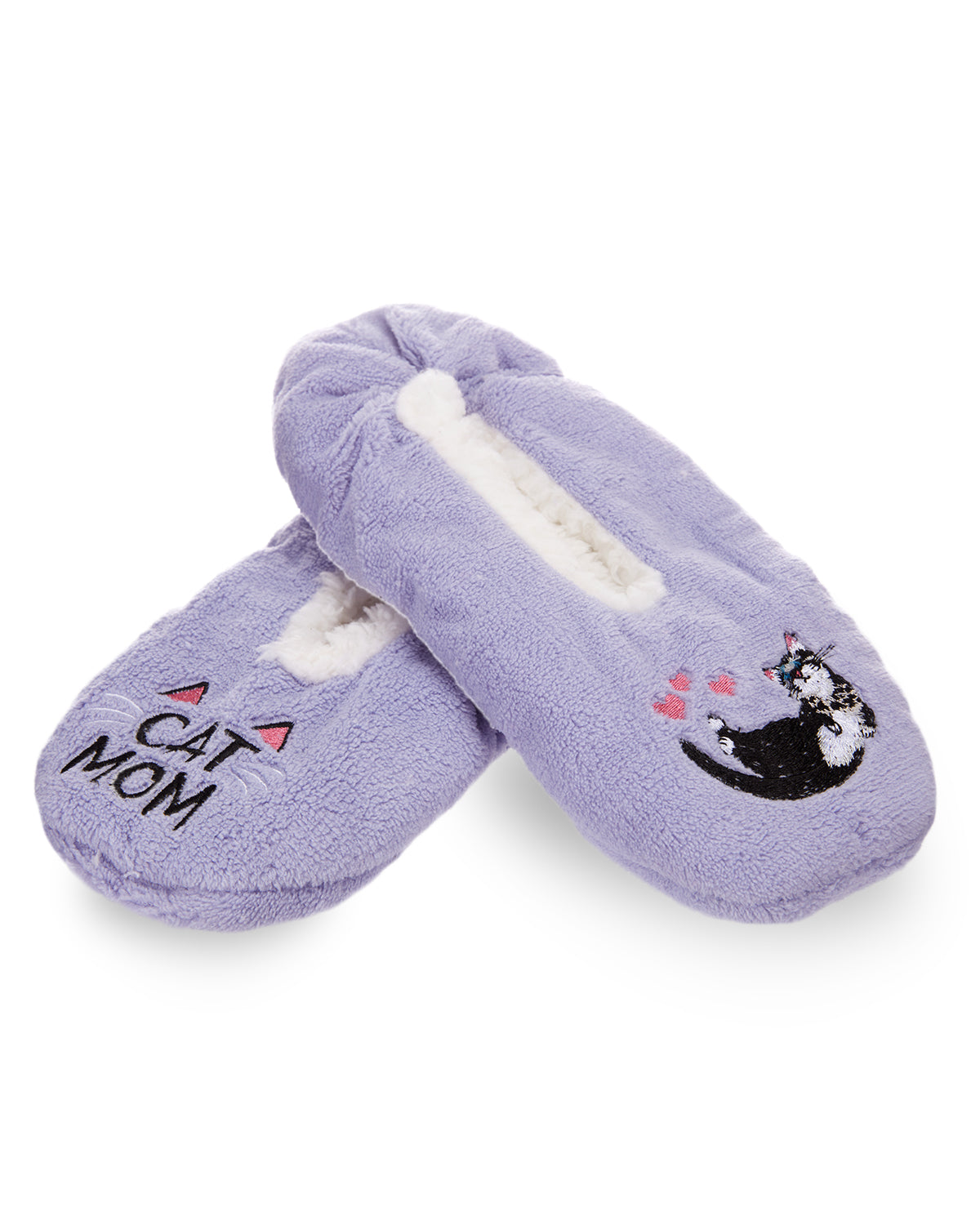 Women's Cat Mom Sherpa Lined Slippers