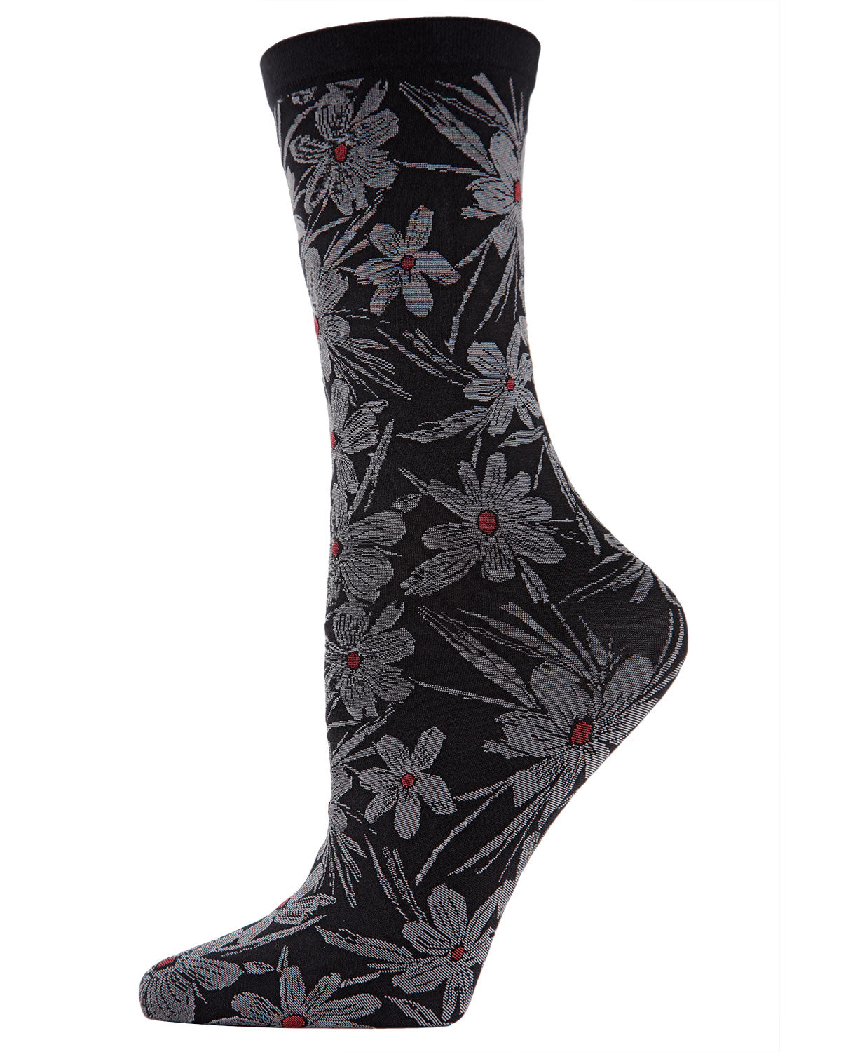 Women's Abstract Floral Opaque Crew Socks