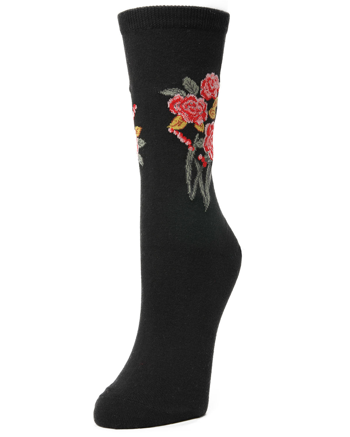 Rose Garden Cotton Blend Women's Crew Socks