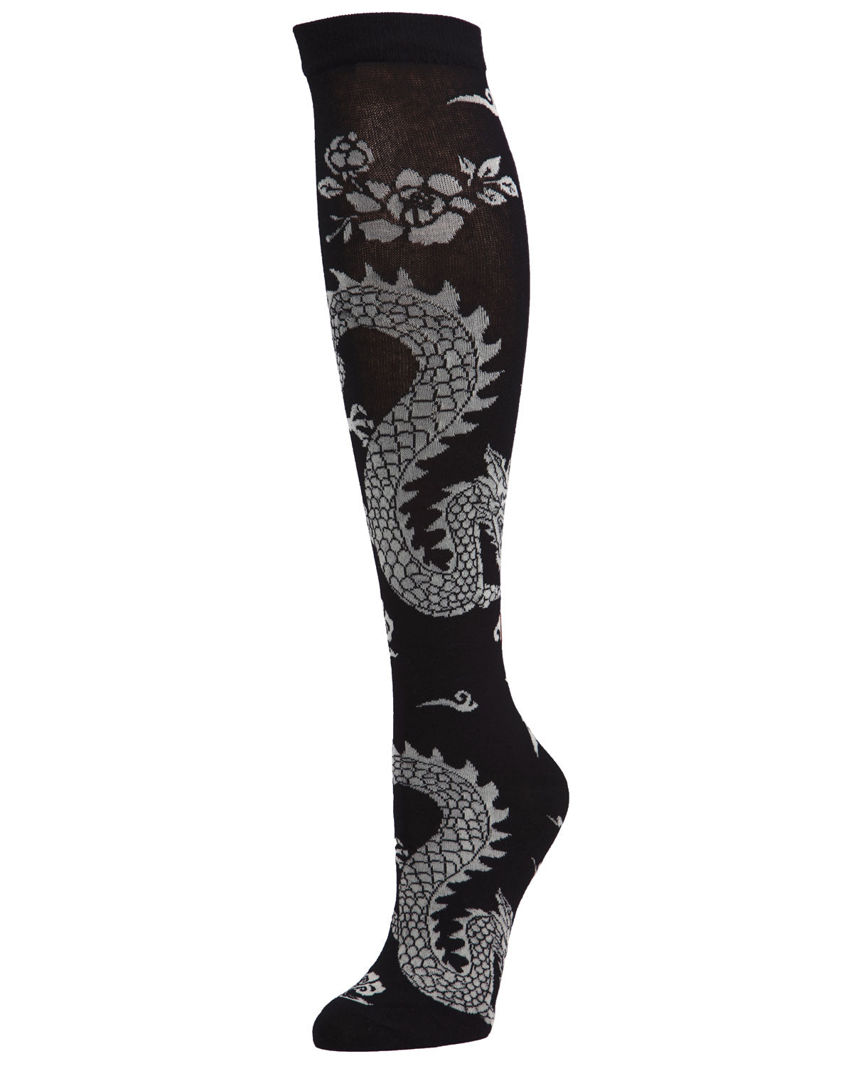 Natori Dragon Cotton Blend Knee High Sock