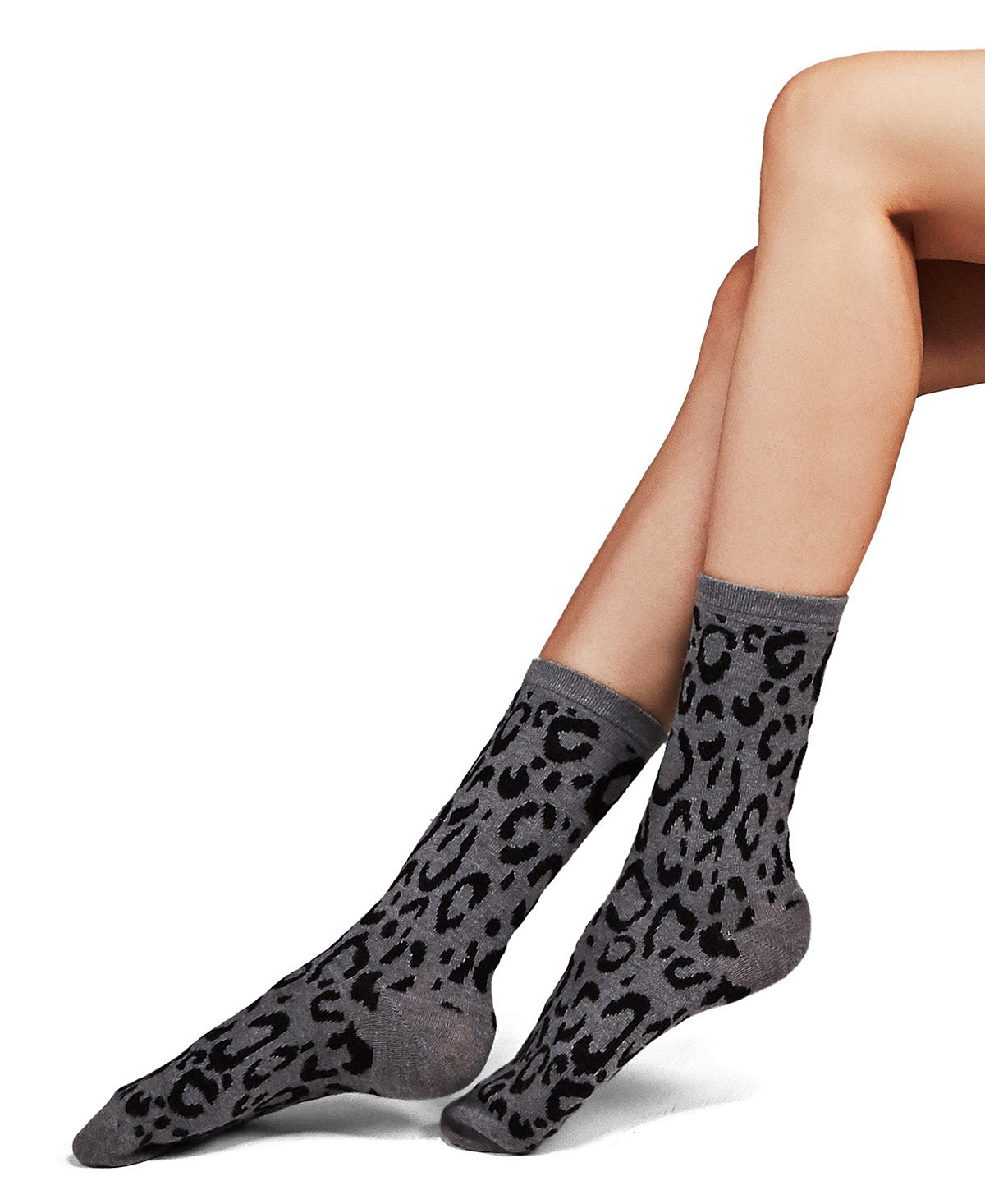 Women's 2 Pair Pack Natori Animal Print Cashmere Blend Crew Socks