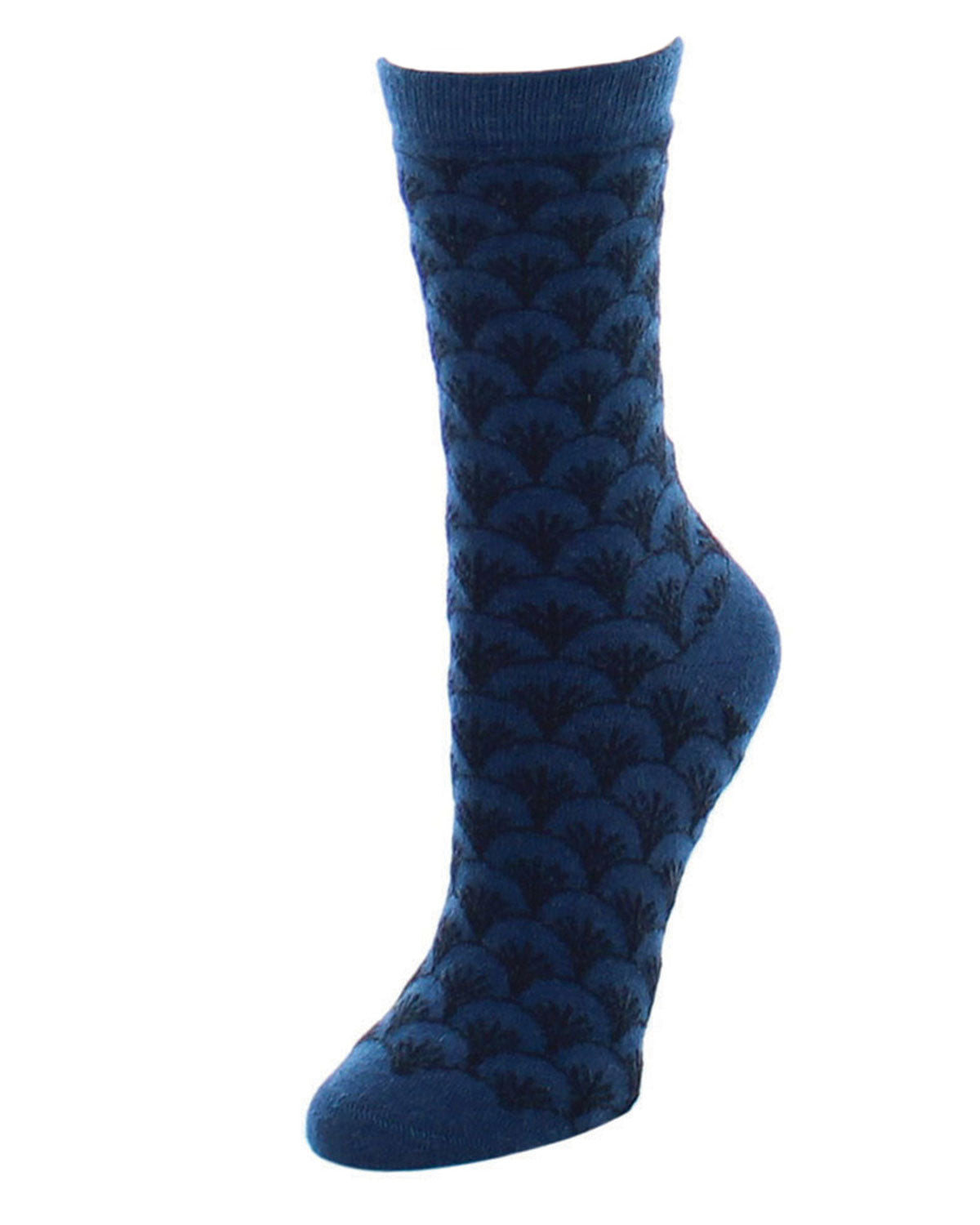 Women's Fretwork Geometric Cashmere Blend Crew Socks