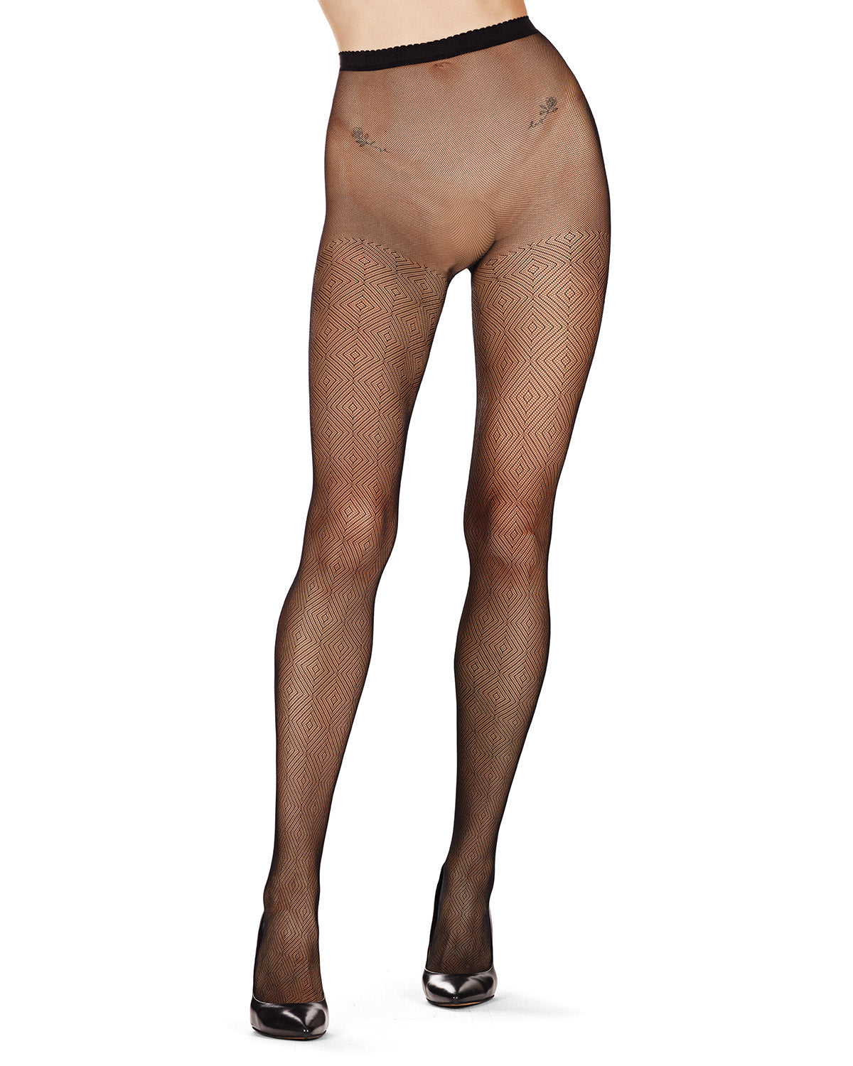 Women's Glittering Diamond Geo Nylon Net Tights