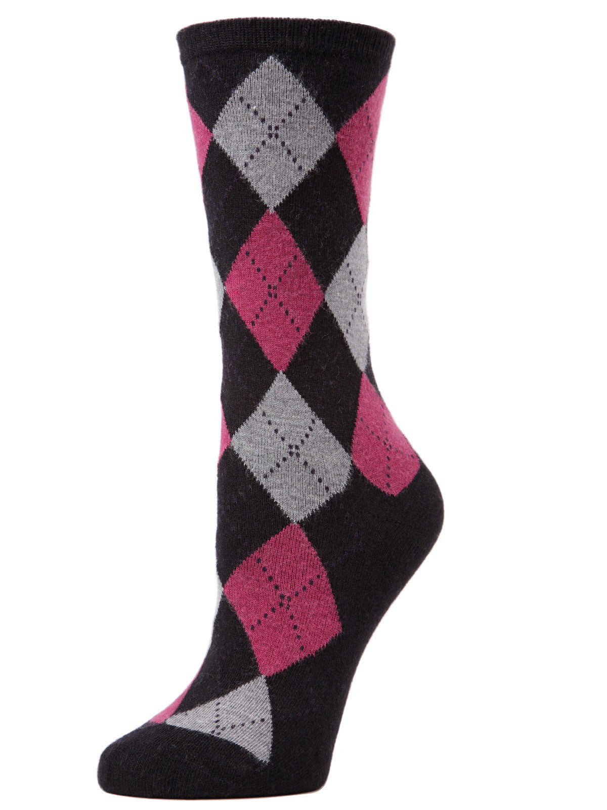 Cashmere Blend Classic Argyle Crew Socks