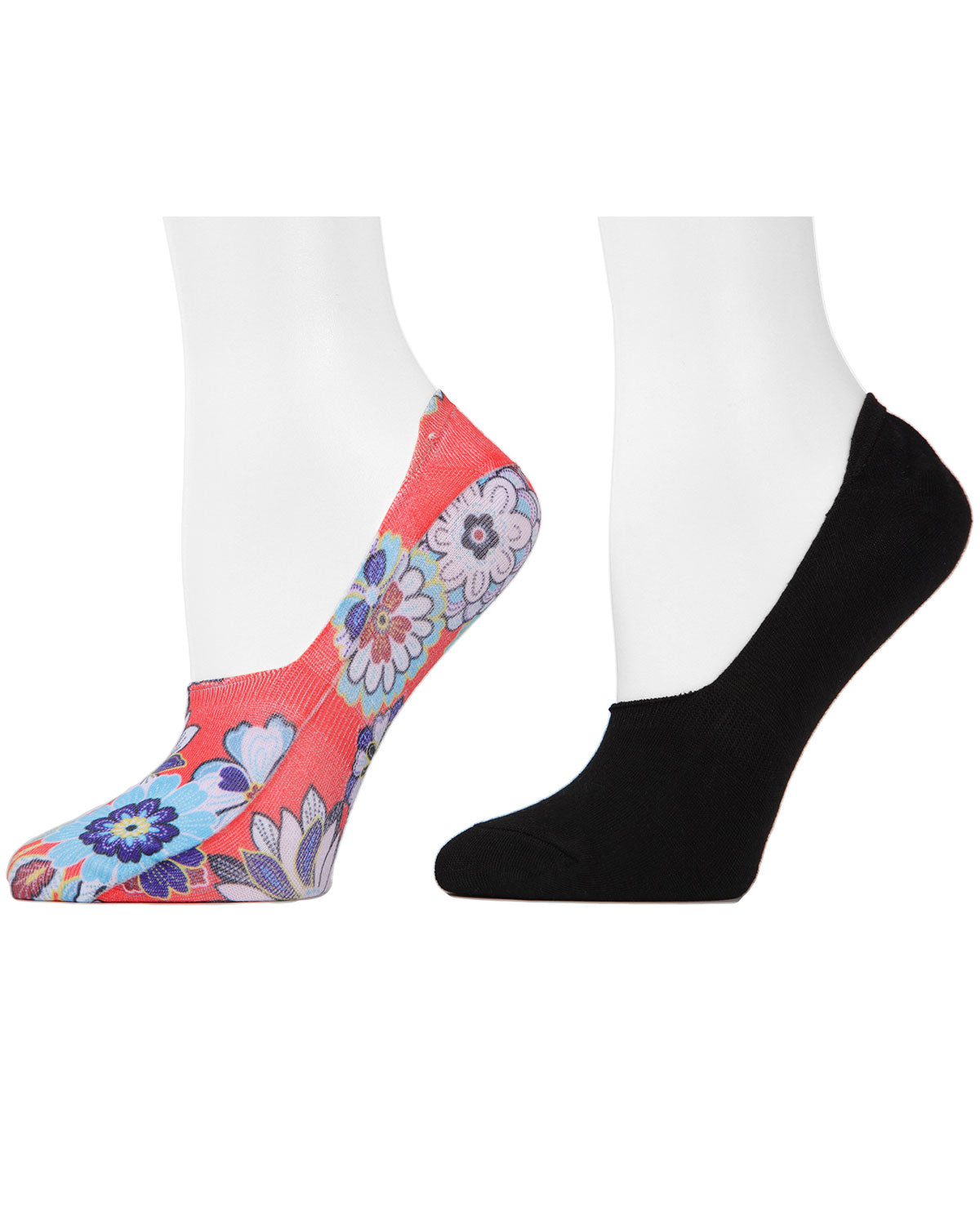 Women's 4 Pair Pack Natori Funky Floral No-Show Liner Socks