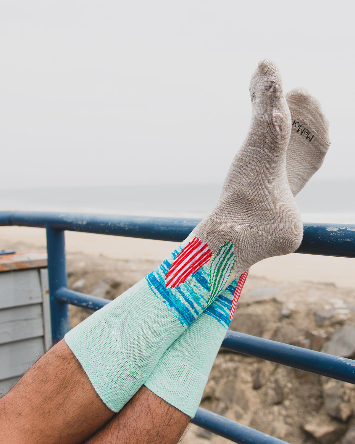 Men's Surf's Up Beach Bamboo Crew Socks