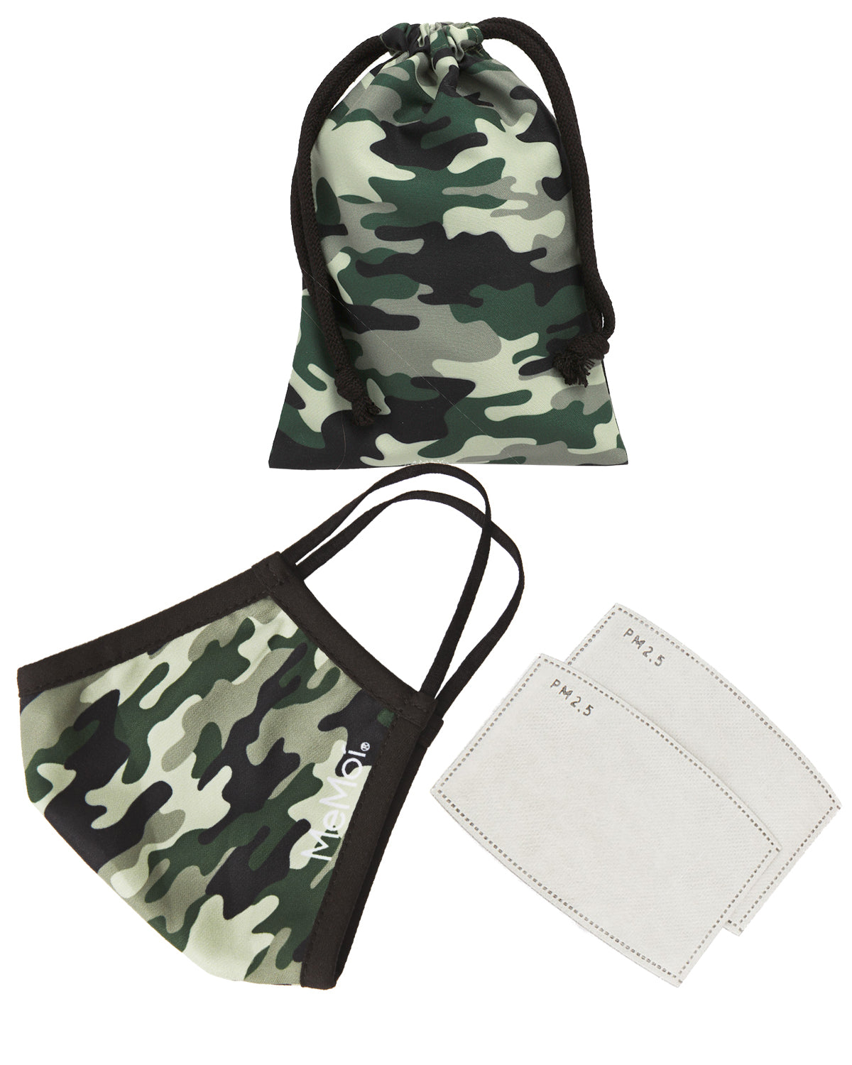 Camo Fashion Face Covering with 5-Layer Filter Inserts