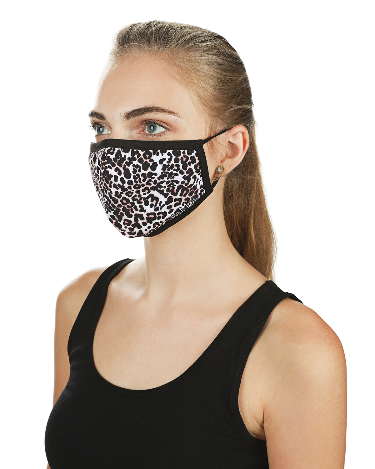 Leopard Print Fashion Face Covering with 5-Layer Filter Inserts