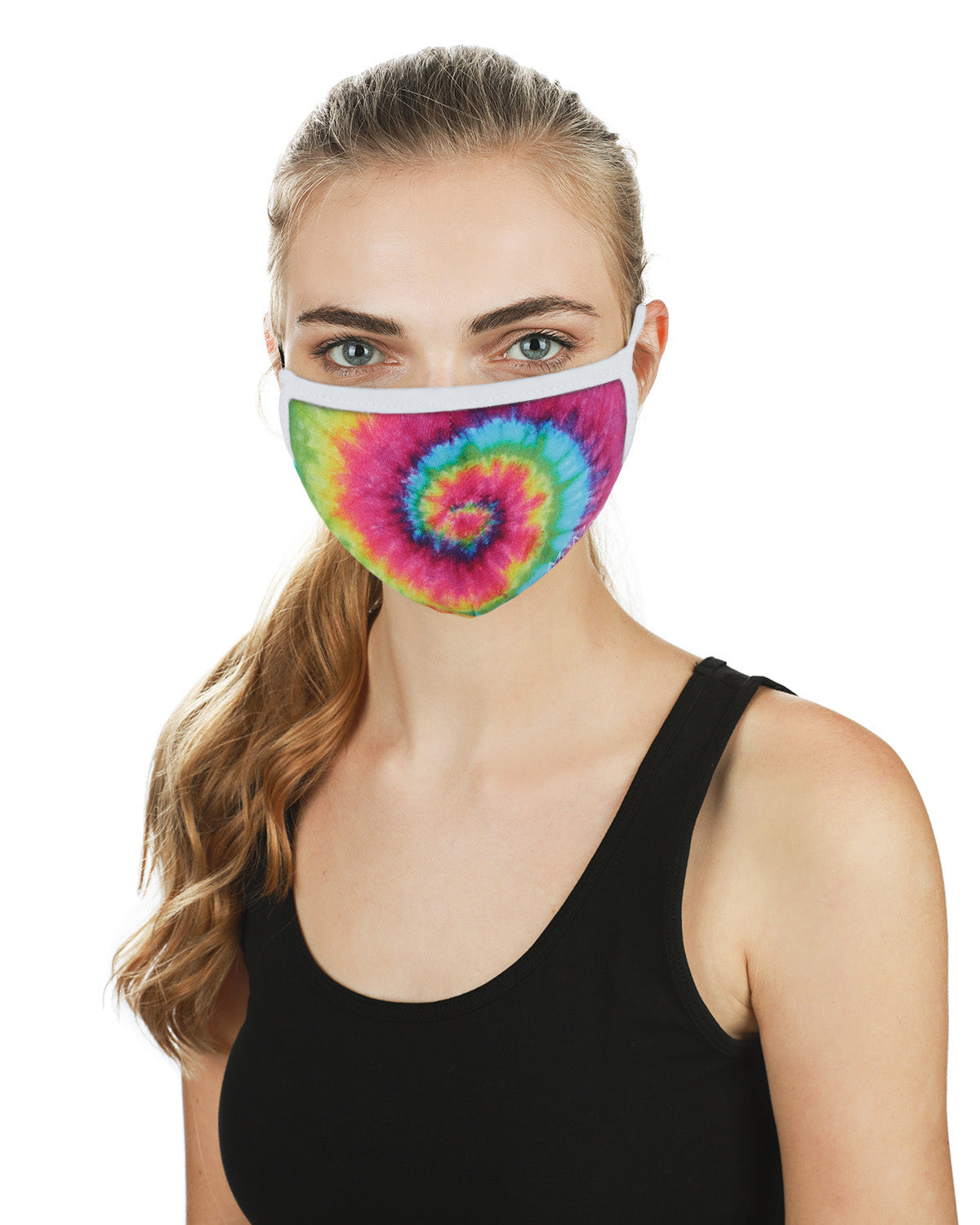 Pastel Groovy Tie-Dye Unisex Face Covering