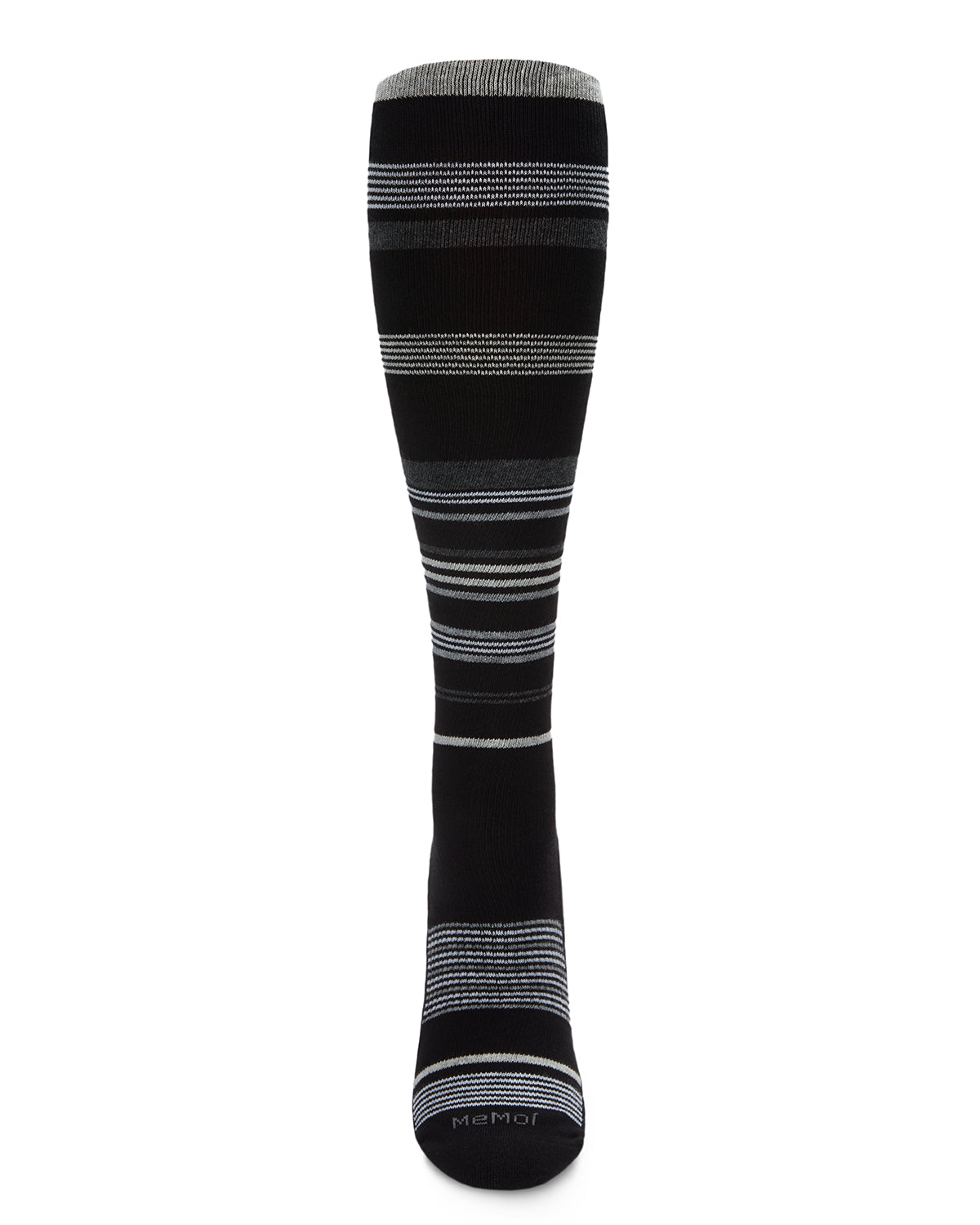 Unisex Multi-Striped Cotton Blend 15-20mmHg Graduated Compression Socks