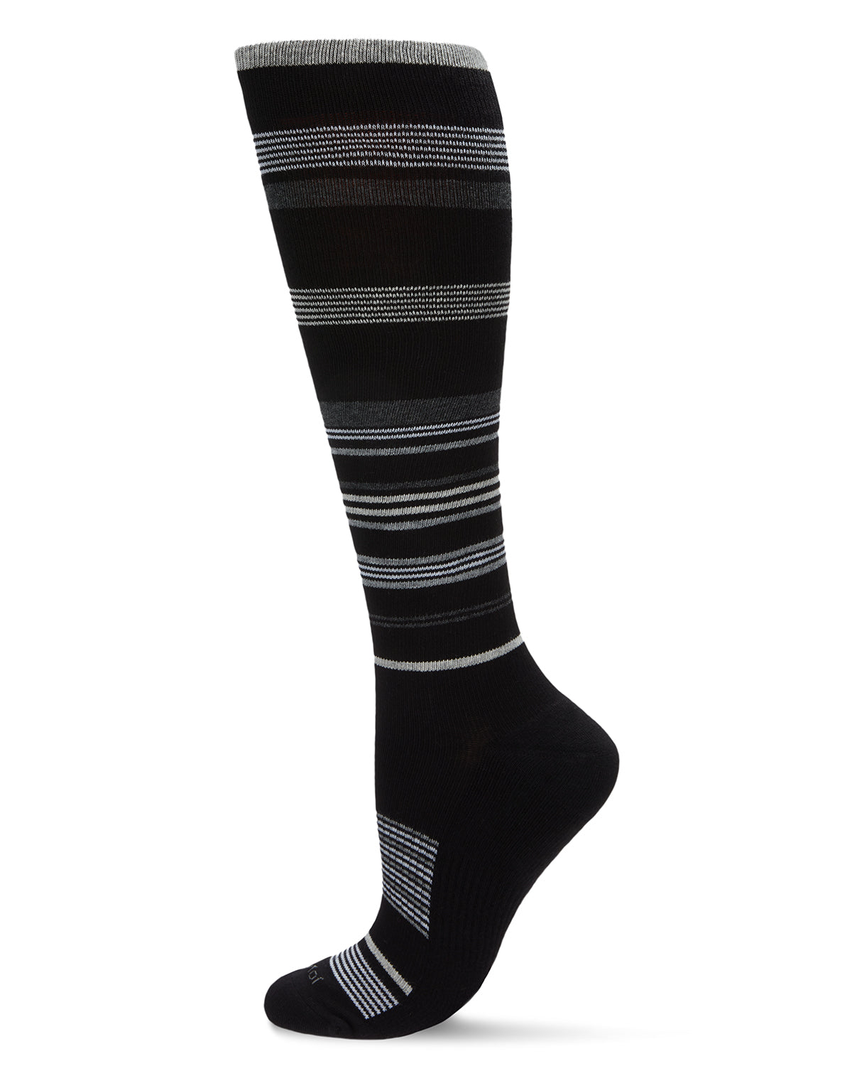 Unisex Multi-Striped Cotton Blend 15-20mmHg Graduated Compression Socks