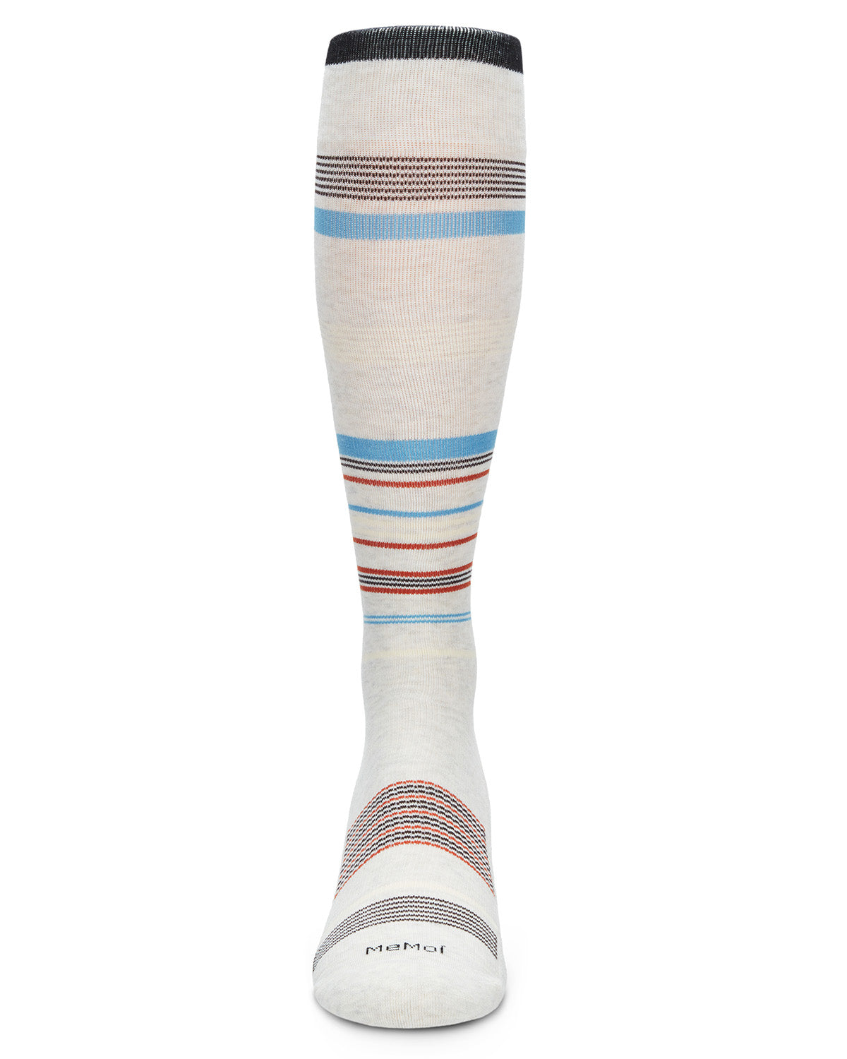 Unisex Multi-Striped Cotton Blend 15-20mmHg Graduated Compression Socks