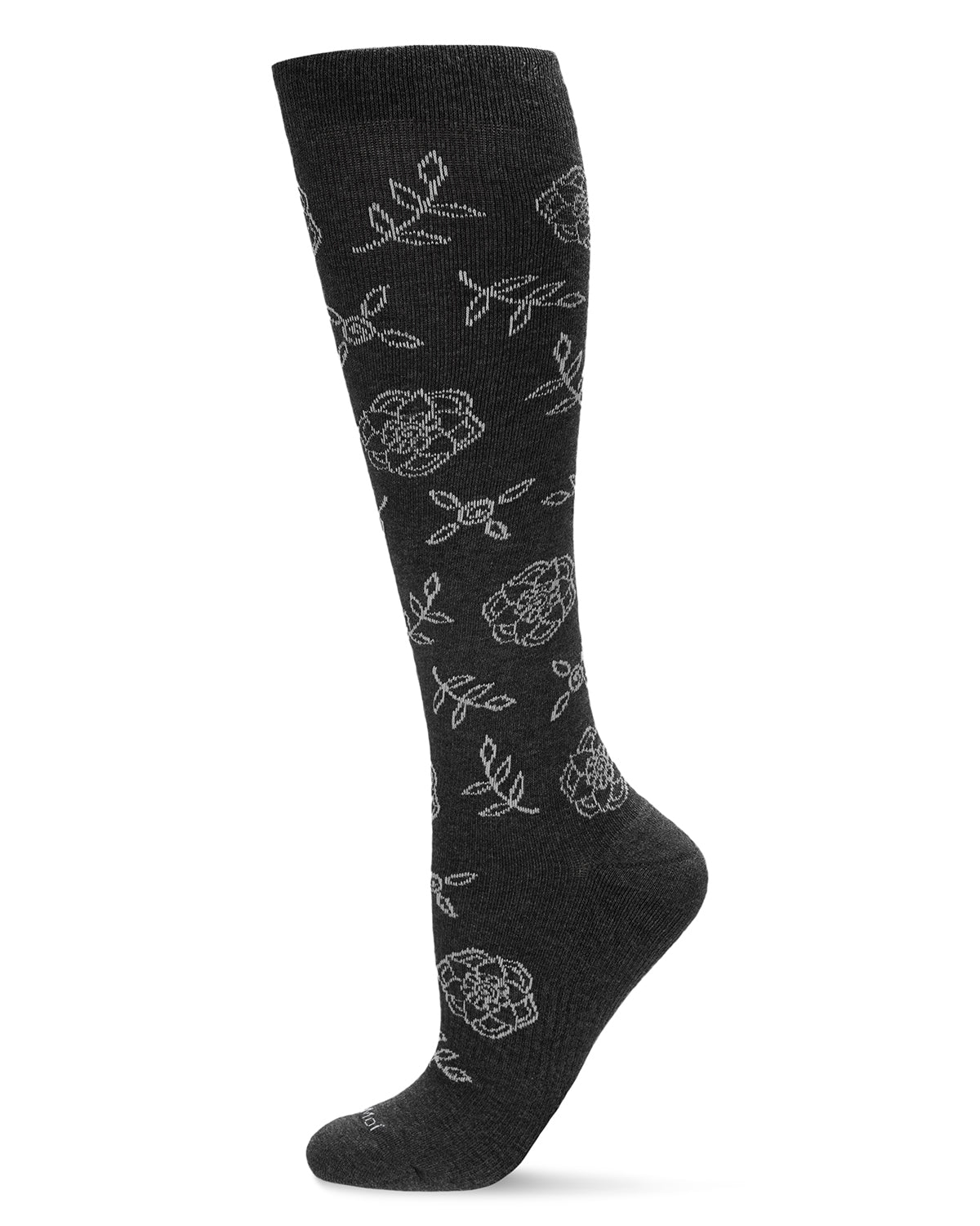 Women's Floral Cotton Blend 15-20mmHg Graduated Compression Socks