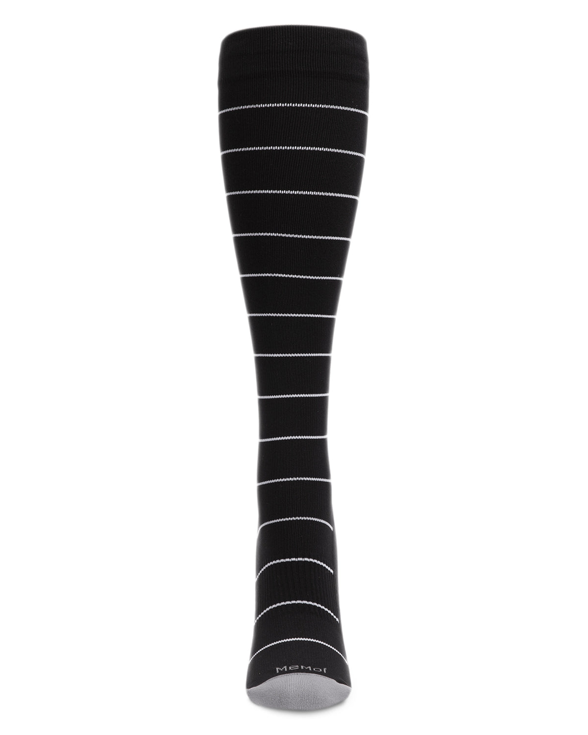 Unisex Thin Striped Antimicrobial Nylon 15-20mmHg Graduated Compression Socks