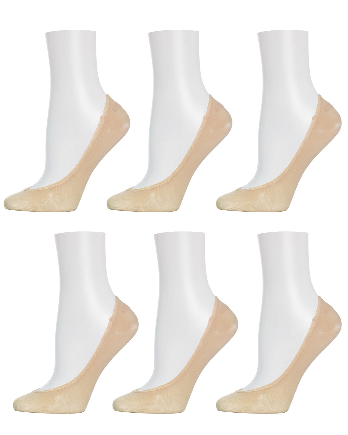 No-Show Microfiber Shoe Liners 6-Pack