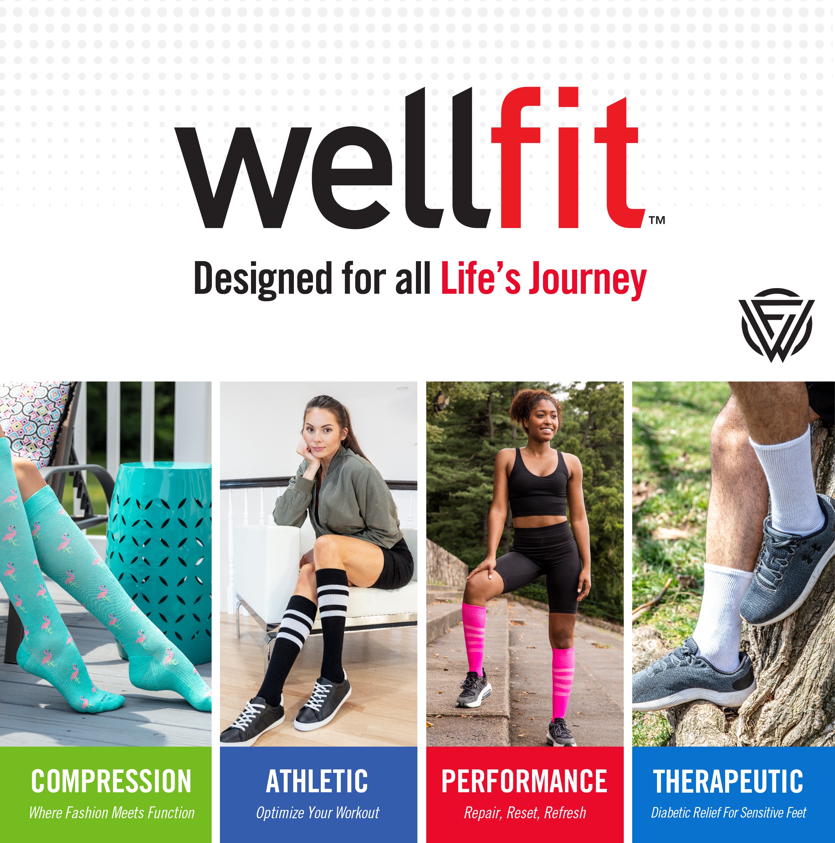 جوارب ضغط وجوارب لمرضى السكري من العلامة التجارية Wellfit