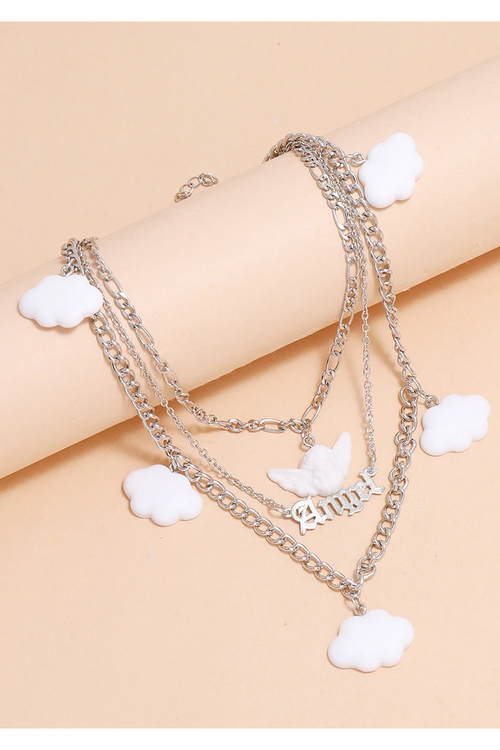 Angel White Layered Necklace