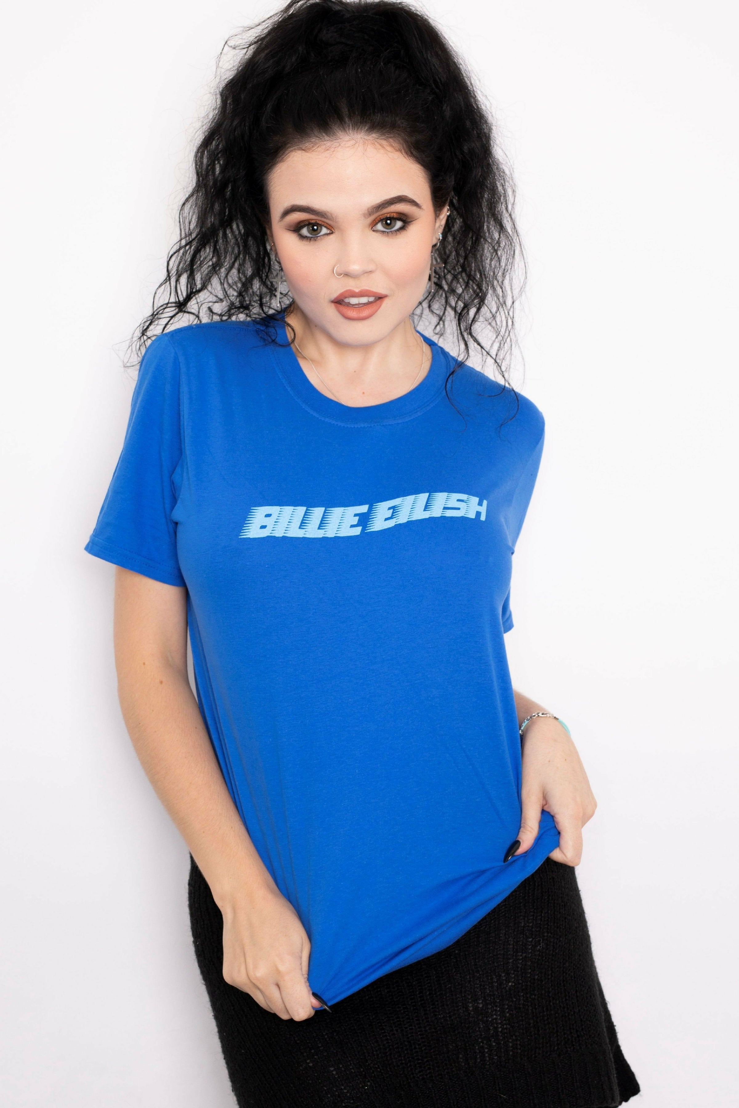 billie eilish blue shirt