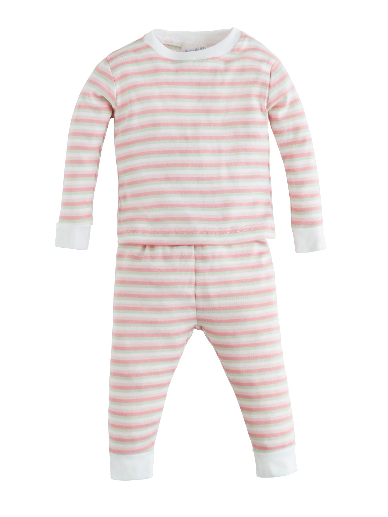 Organic Baby Long Johns - Pink Stripe 