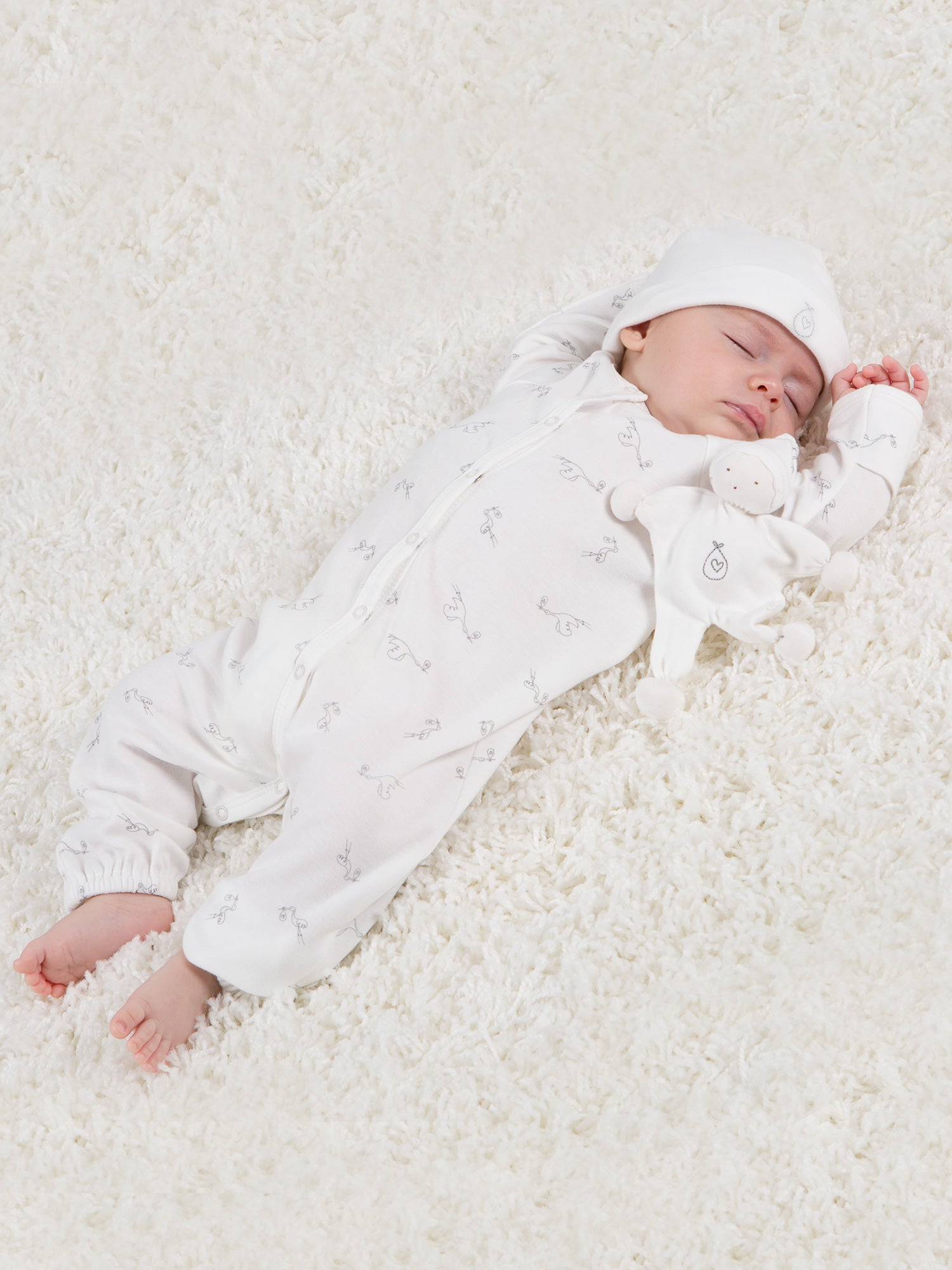 white newborn gown