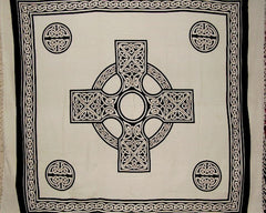 Cotton Bedspread, Celtic Cross Tapestry, Celtic Spread, Celtic Wall Hang