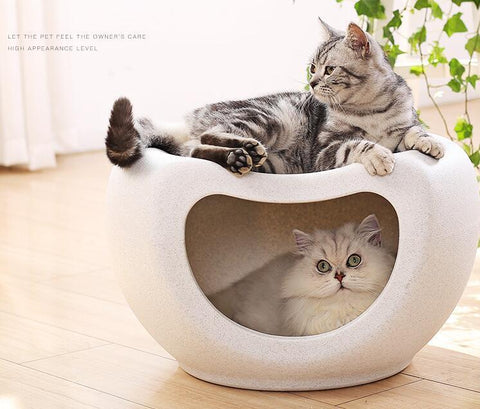 YES4PETS Cat Kitten Bed Cave Small Dog House Kennel Plastic Pet Pod Bedding Igloo White Big Bedding Australia