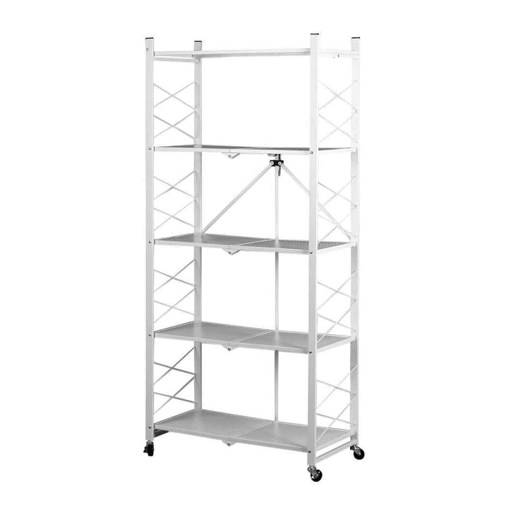 Foldable Storage Shelf Display Rack Bookshelf Bookcase Shelving Metal ...