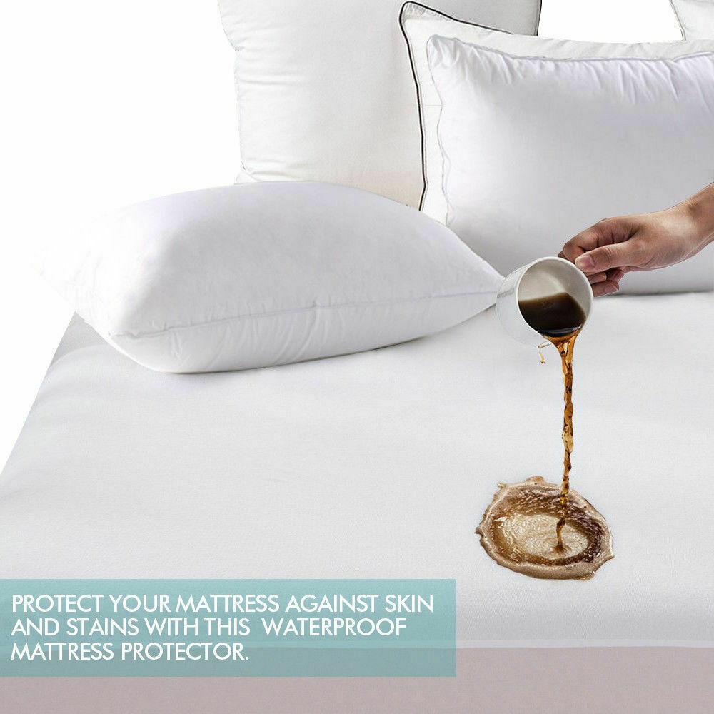 Fitted Waterproof Mattress Protector with Bamboo Fibre Cover King Size ...