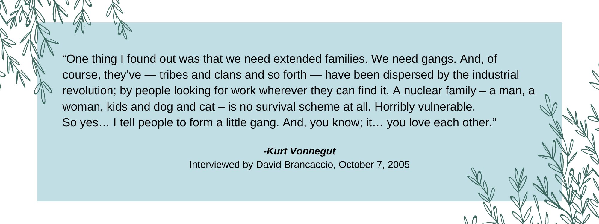 Kurt Vonnegut Interviewed by David Brancaccio, October 7, 2005