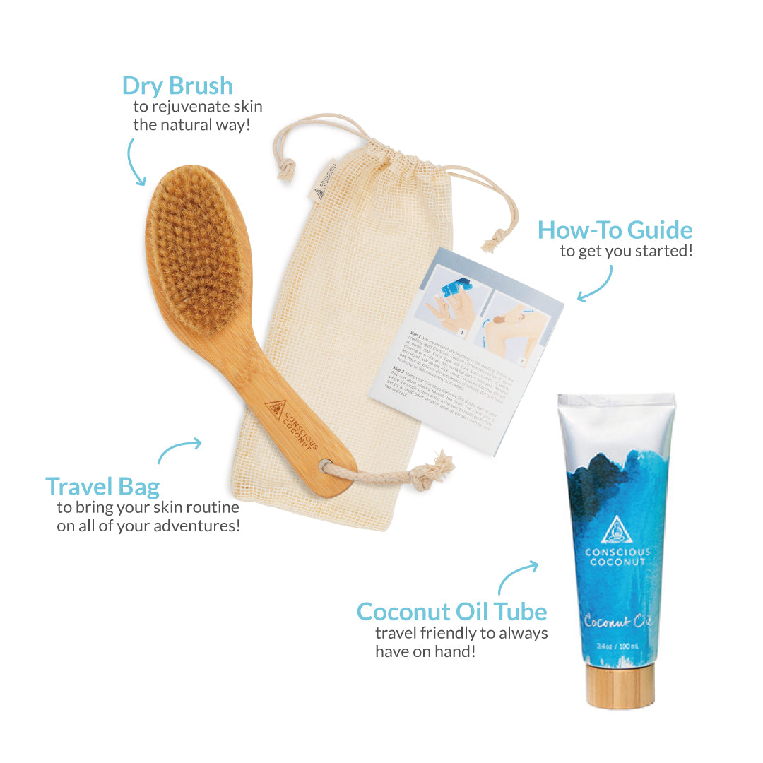 Exfoliating Body Brush Set, Dry Brush, Self-care 