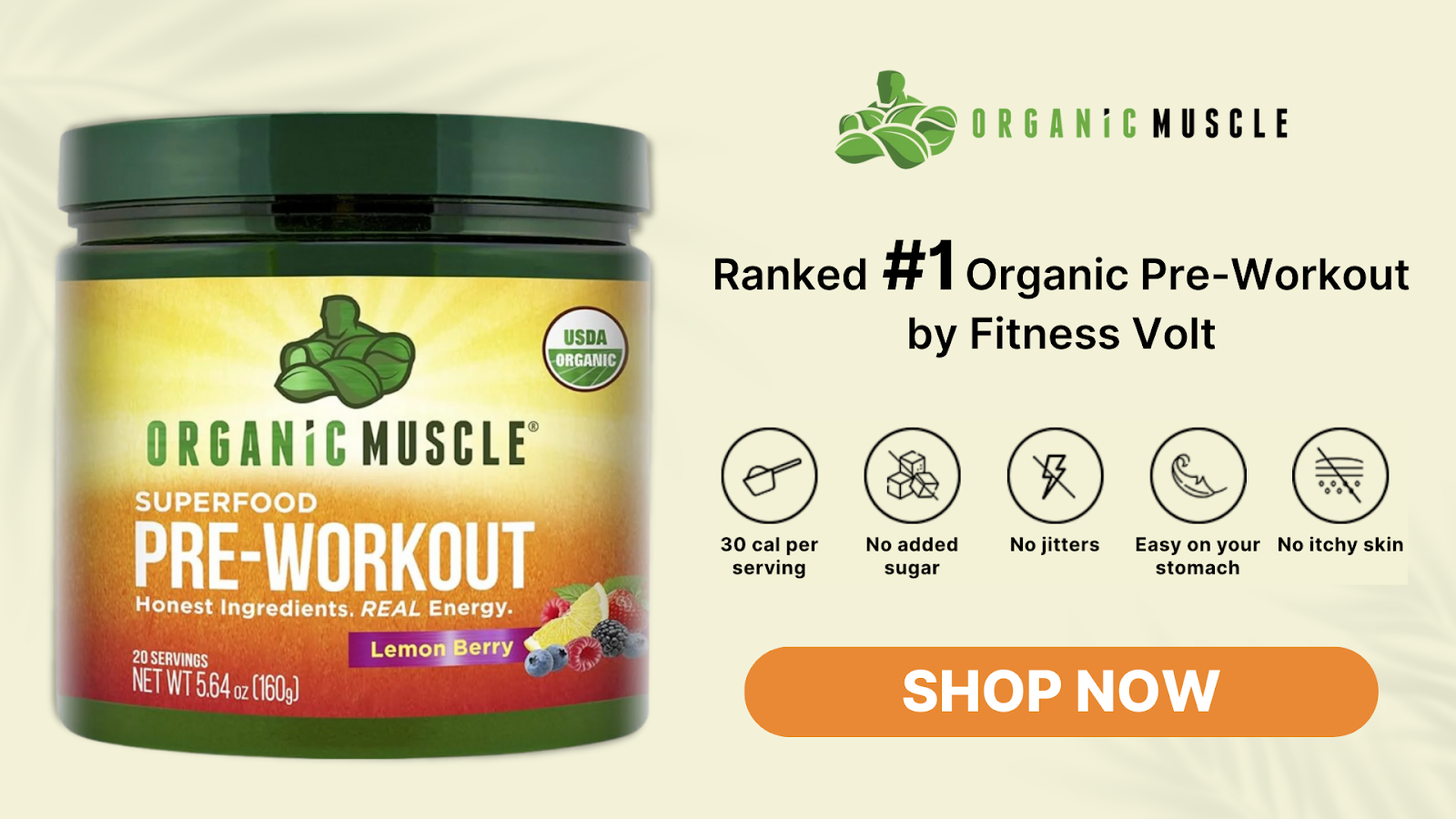 pre-workout lemon berry flavor by organic muscle