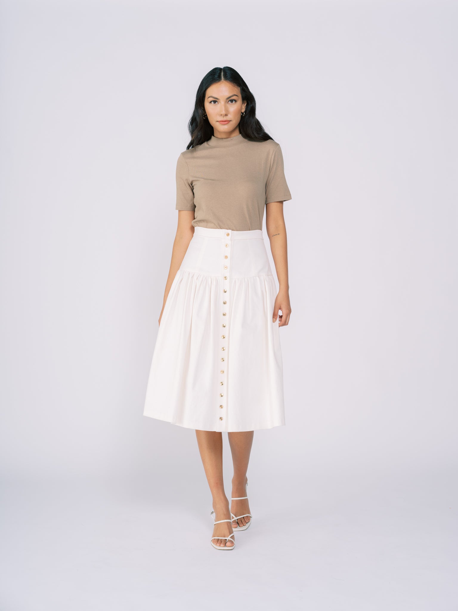 white midi skirt