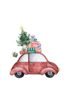 Red Christmas Car - Juleplakat