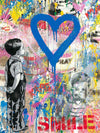 Mr Brainwash - Banksy - Smile Blue Heart