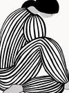 Black And White Abstract Striped Woman