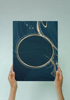 Abstract black - gold - blue poster 02 - Plakatbar.no