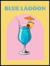 Blue Lagoon - Retro Cocktail Plakat - Plakatbar.no