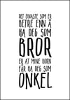 Bror og onkel - NYNORSK plakat - Plakatbar.no
