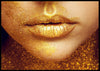 Fashion golden lips Plakat - Plakatbar.no