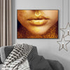 Fashion golden lips Plakat - Plakatbar.no