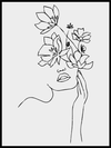 Flower Head Line Drawing Poster - Plakatbar.no