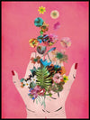 Frida's Hands (Rosa) Plakat eller Lerret - Plakatbar.no