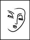 Henri Matisse - Woman Face Sketch Poster - Plakatbar.no