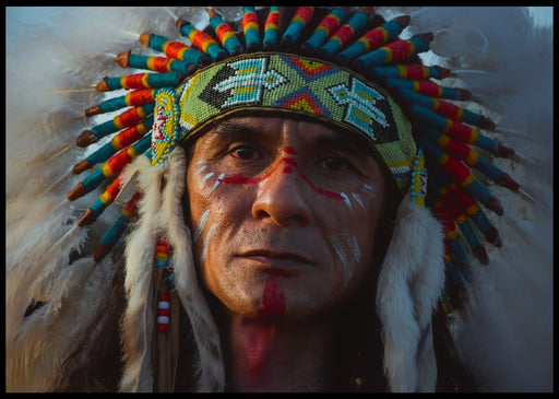 omdømme Wreck Tal til Plakat af indianer med hovedbeklædning— Plakatbar.no
